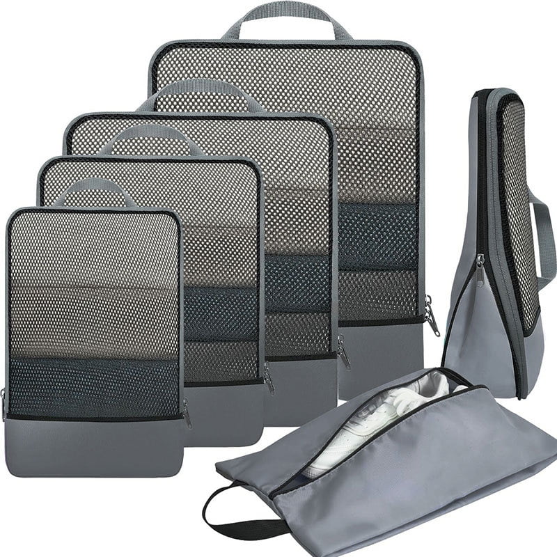 Xl-Kang Compression Packing Cubes for Travel, Lightweight Luggage Organizer Bags, Durable Space Saver Bags Travel Essentials（6pcs）