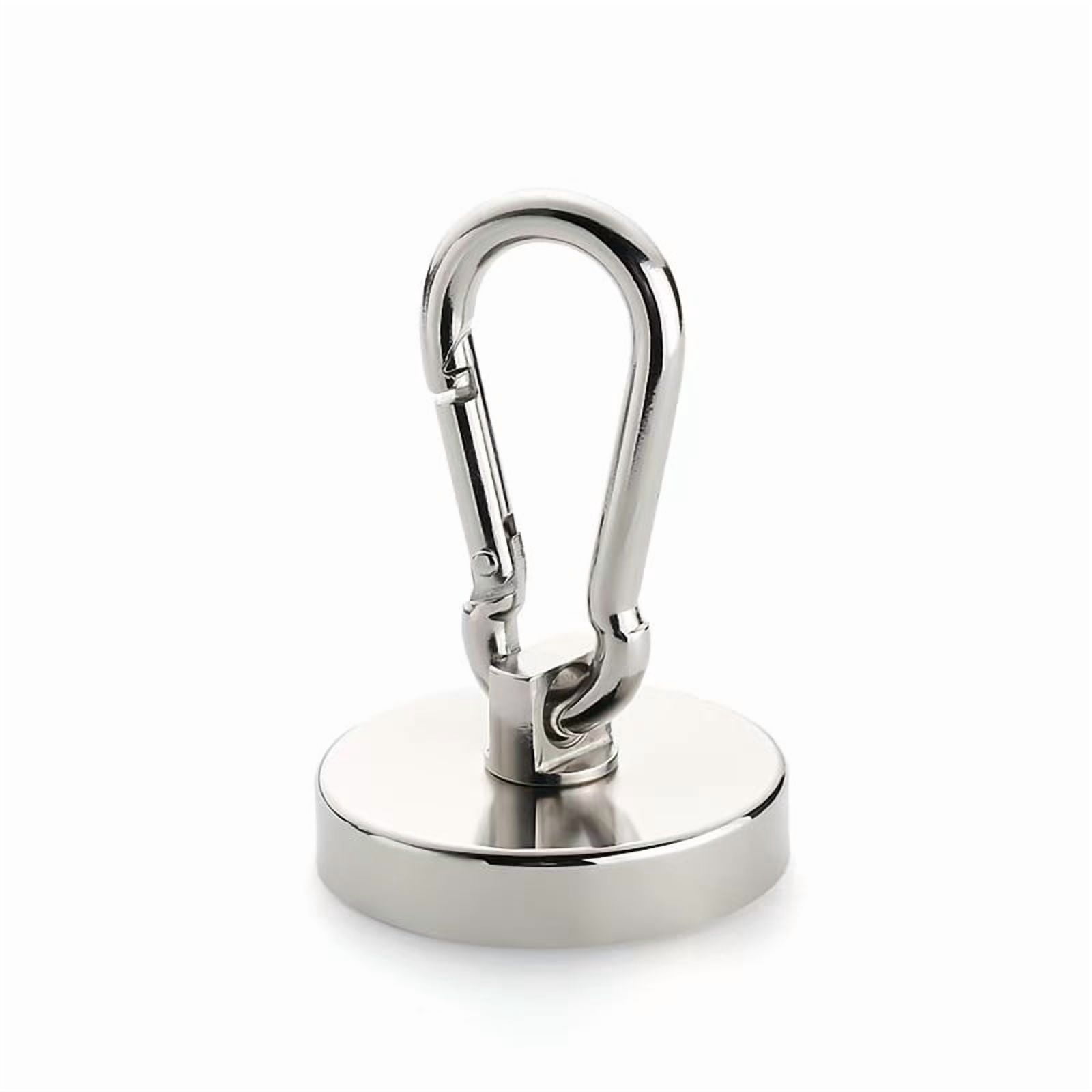Xl-Kang Magnetic Hooks 65kg Heavy Duty Neodymium Magnet Carabiner with Swivel Carabiner Snap Hook for Indoor/Outdoor Hanging Grill Kitchen Warehouse Office