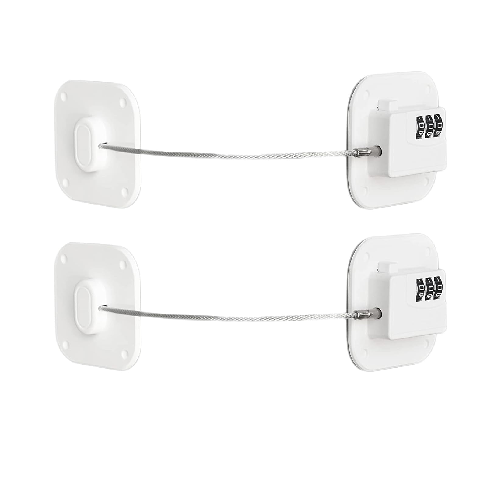 Xl-Kang Refrigerator Lock,Combination Lock for Refrigerator Cabinets, Child Safety Cabinet Locks,Easy Install No Keys Needed (White 2pcs)