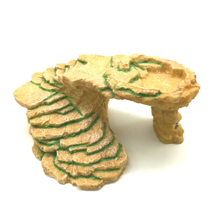Xl-Kang Turtle Basking Platform,Tortoise Resin Dock Resting Rock Reptile Habitat Ornament Hiding Cave Floating Ledge Aquarium Decoration for Bearded Dragons,Lizard,Newts,Frogs