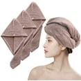 thumbnail image 1 of xnicx 3 Pack Microfiber Hair Towel,Hair Drying Towel with Button,Super Absorbent Fast Drying Hair Towel, Microfiber Hair Towel Hair Wraps for Women Wet Curly Hair(25.6x9.8 in Coffee), 1 of 6
