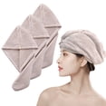 thumbnail image 1 of xnicx 3 Pack Microfiber Hair Towel,Hair Drying Towel with Button,Super Absorbent Fast Drying Hair Towel, Microfiber Hair Towel Hair Wraps for Women Wet Curly Hair(25.6x9.8 in Khaki), 1 of 6