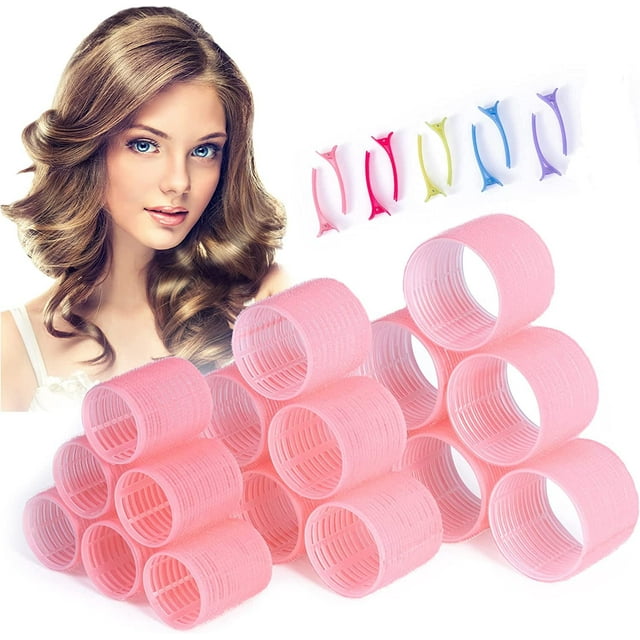 Amazon jumbo hair curlers set 24 pieces with 12 large rollers