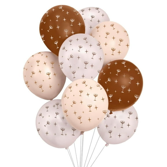 xo, Fetti Brown Espresso Martini Latex Balloons - 24 pk, 12" | Tini Bit Older Birthday, Love Is Brewing Decorations, Party Decor, Coffee Cocktail Gifts, Bachelorette Supplies