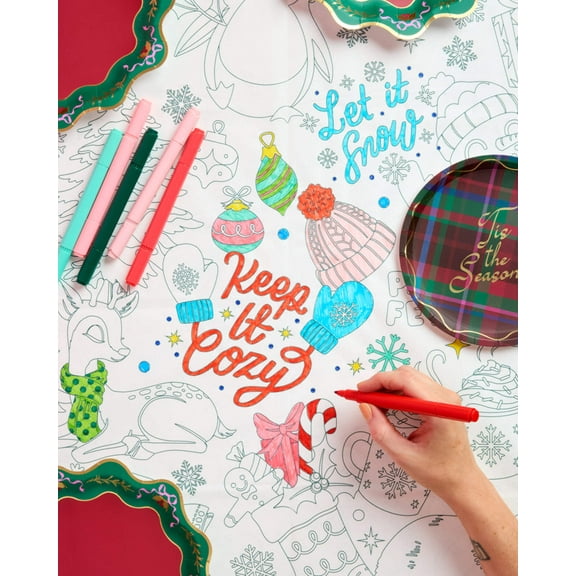 Color Me Merry Tablecloth - coloring tablecloth