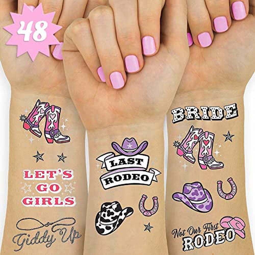 xo, Fetti Last Rodeo Bachelorette Temporary Tattoos 48 Glitter Styles