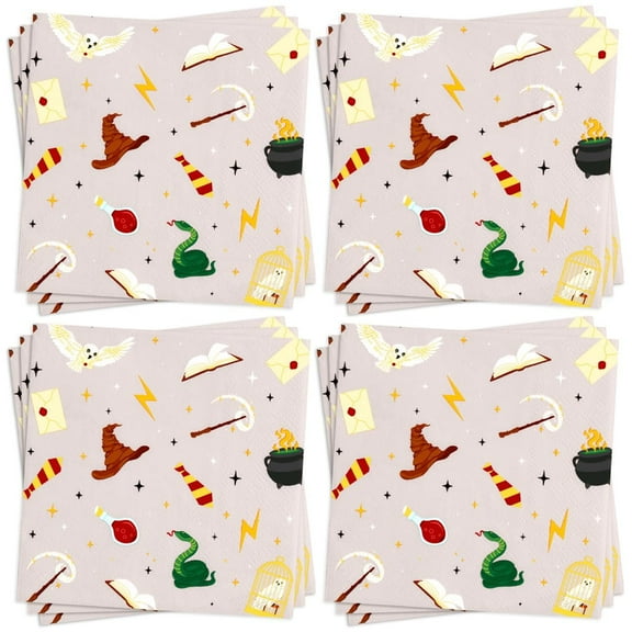 xo, Fetti Wizard Paper Napkins - 3-ply, 25 pcs | Kids Party Tablescape, Magic Birthday Cocktail Napkins, Dinner Party Setting, Cute Decorations