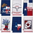 thumbnail image 1 of xotauu 6 Pcs Texas Bluebonnets Kitchen Towels Texas Souvenirs Dish Towels 24 x 16 Inches Texas Gifts Sweet Hand Towels White Blue Red Print Tea Towels Drying Absorbent Dish Cloth for Home Decoration, 1 of 6