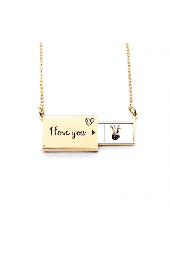xoxo flower vase quote style letter envelope necklace pendant jewelry
