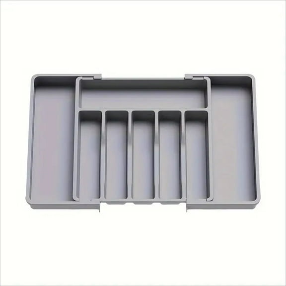 xpandable Silverware Drawer Organizer, Adjustable Utensil Tray for Kitchen - BPA-Free Plastic Cutlery Holder for Spoons, Forks, Knives