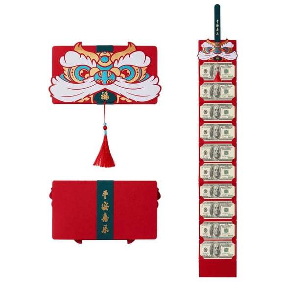 xqxayjr 2026 Year Red Envelope, Folding Enlarged Chinese New Year Blessing Red Packet, Gold Foil Stamped Traditional Design for Lunar Year Celebrations and Birthday Gifts, -Pack Decorative Money