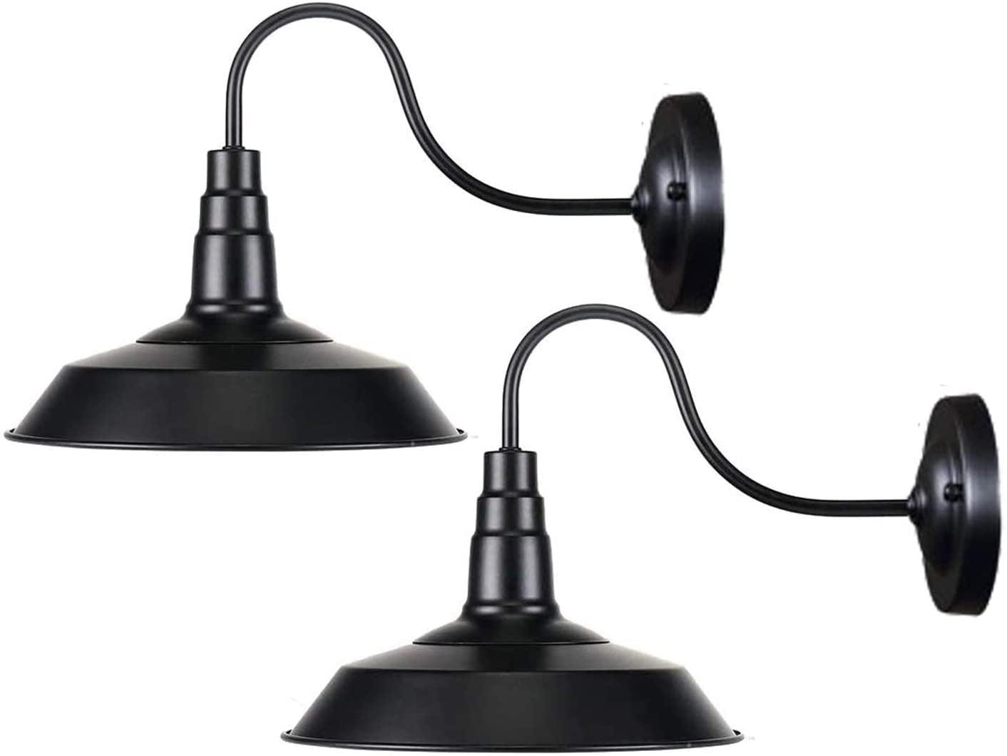 xrboomlife 2 Pack Vintage Industrial Black Wall Light Fixtures Led