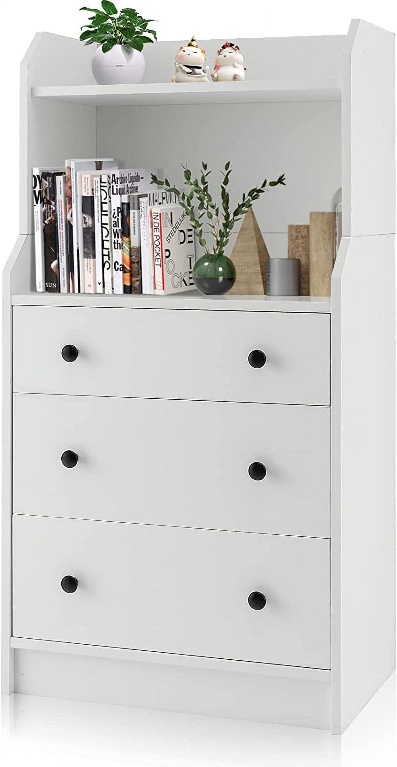 xrboomlife 3Drawer Dresser with 44\u201D H Modern Organizer with AntiTilting Design Utility