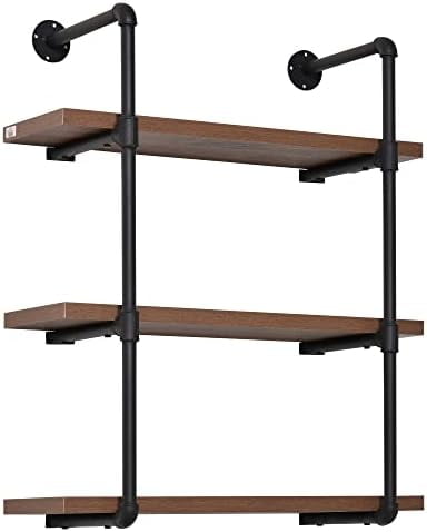 xrboomlife 3-Tier Industrial Pipe Shelves Floating Wall Mounted ...