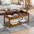 xrboomlife 42.5" Lift Top Coffee Table with Charging Station 2 Way Lift