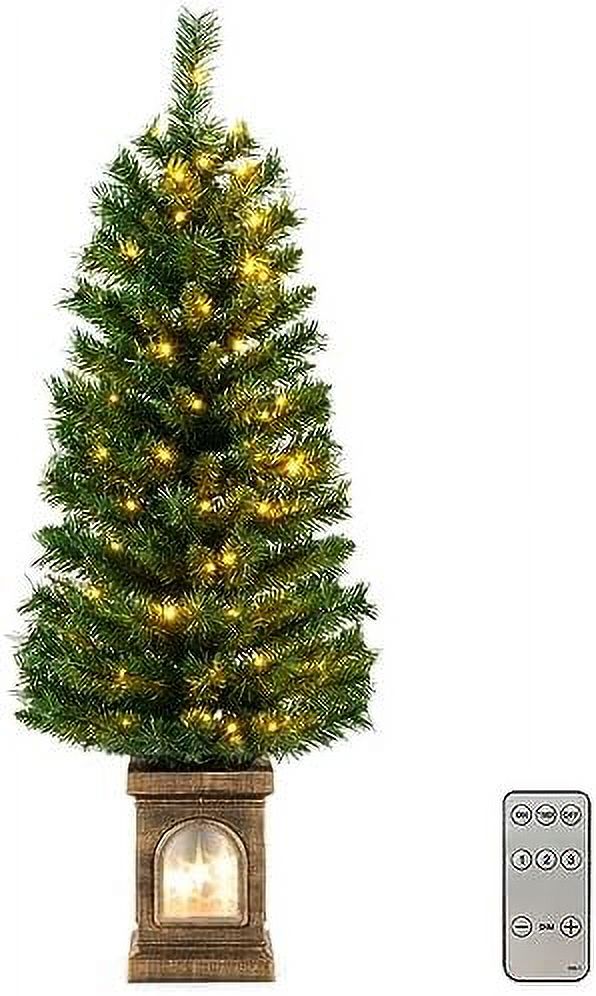 xrboomlife 4ft PreLit Christmas Tree for Entrances Artificial Potted Xmas Tree with 100 LED