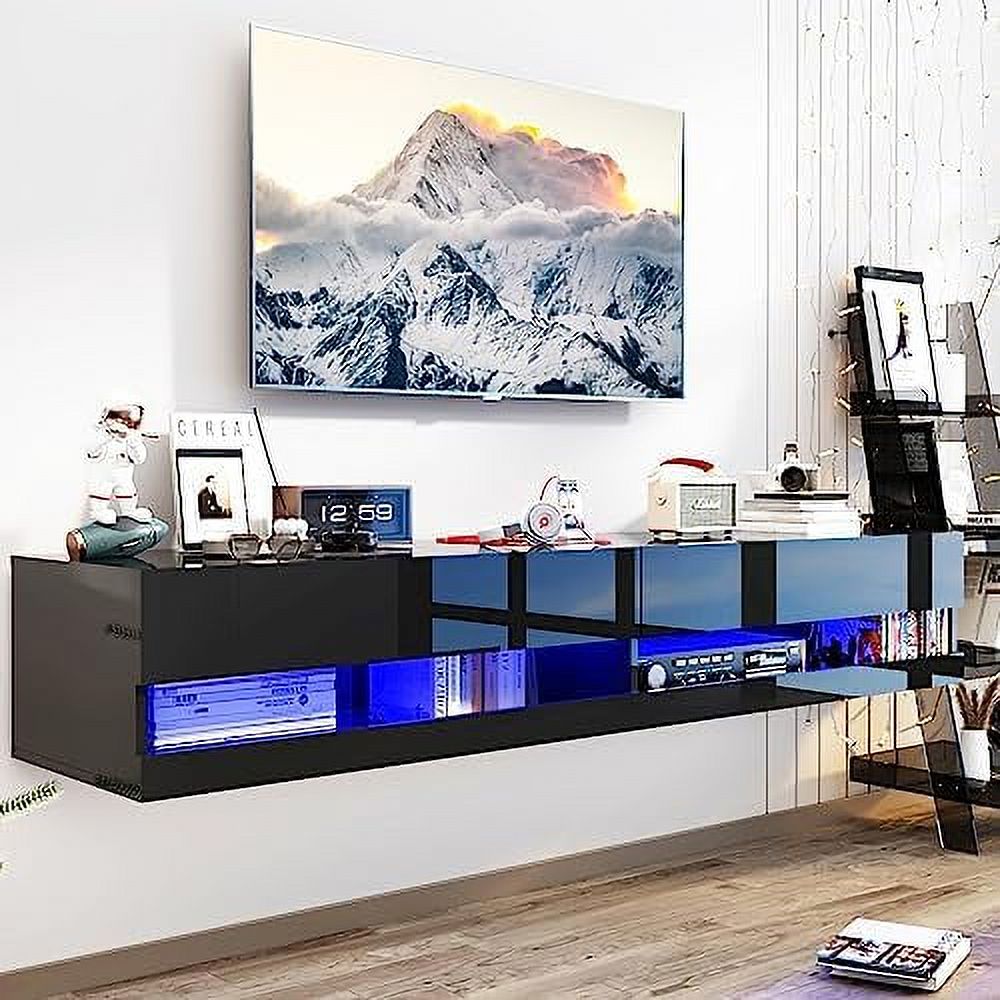 xrboomlife 71" Floating TV Stand with Led Lights for 60/65/70/80inch TV