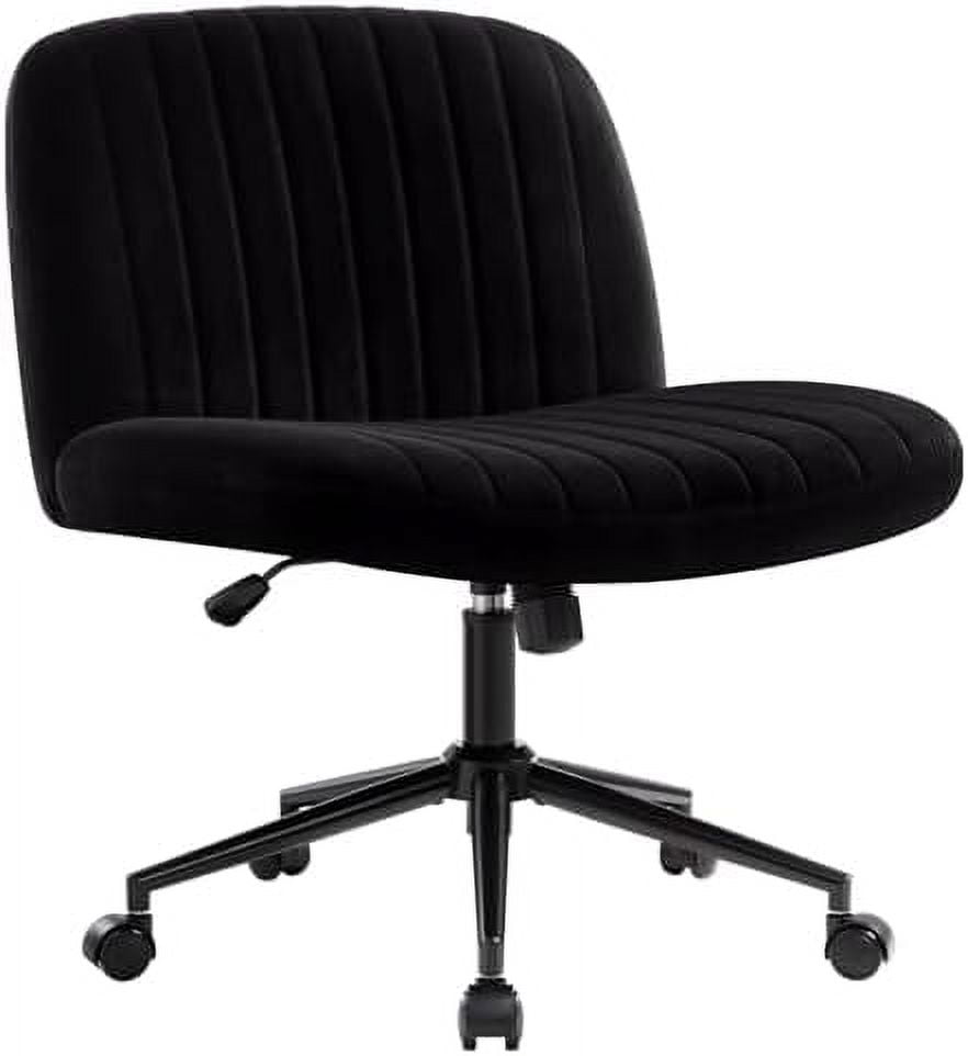 xrboomlife Armless Wide Seat Office Chair Criss Cross Legged Desk Chair