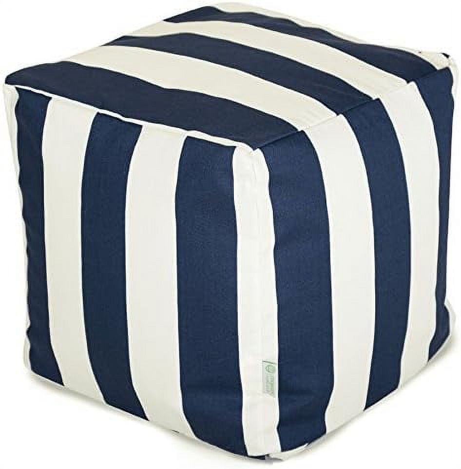 xrboomlife Black Vertical Stripe Indoor / Outdoor Bean Bag Ottoman Pouf