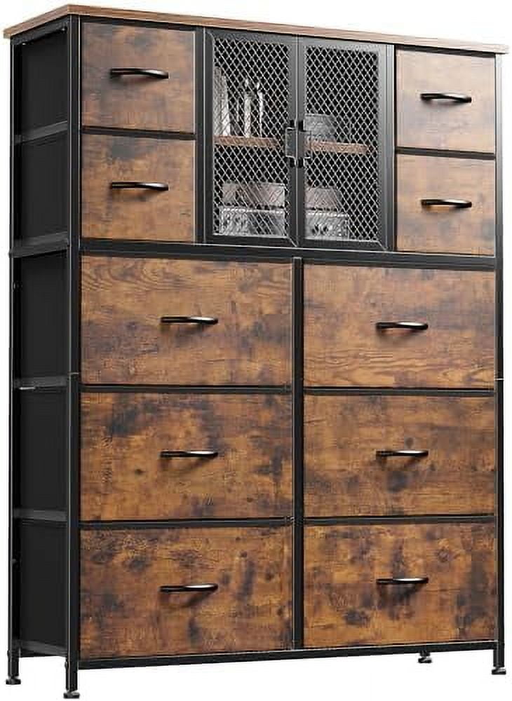 xrboomlife Dresser for Bedroom with Mesh Door Tall Dressers & Chests of Drawers with 10 Fabric