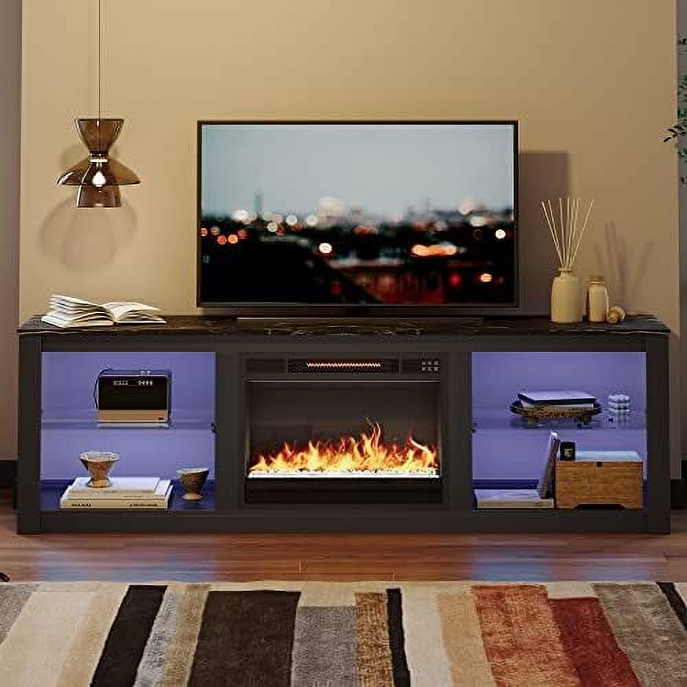 xrboomlife Electric Fireplace TV Stand for 75 inch TV LED Entertainment