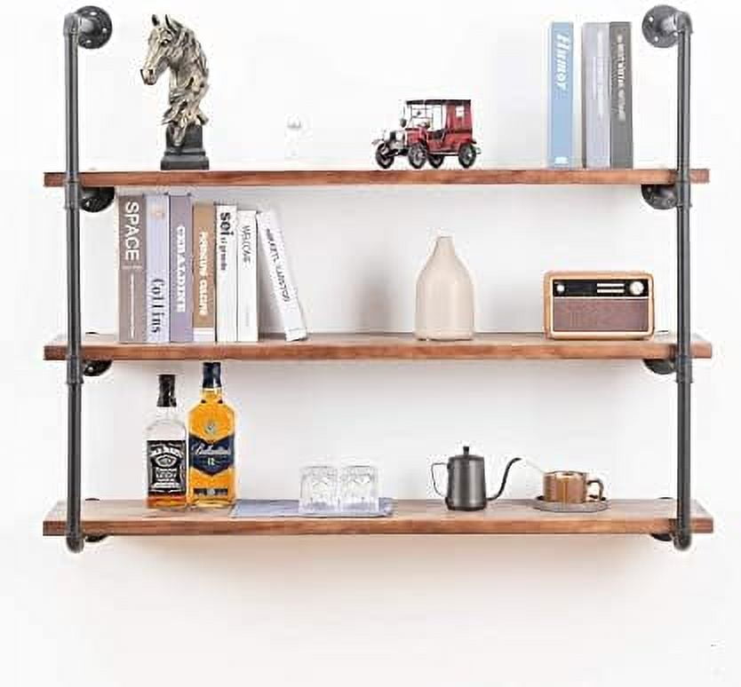 xrboomlife Industrial Wall Mounted Pipe Shelving Rustic Metal Floating Shelves Steampunk Real