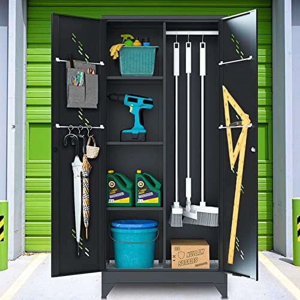 xrboomlife Metal Lockable Garage with Doors and 4Tier
