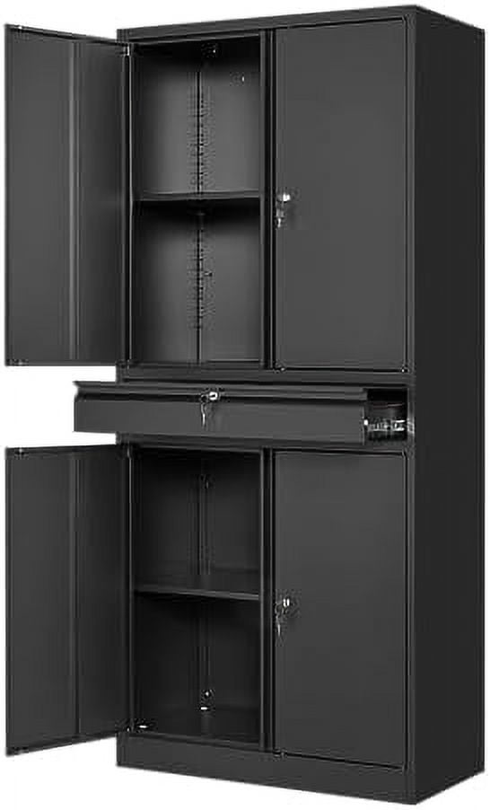 xrboomlife Metal Garage with 2 Doors and 4 Adjustable Shelves