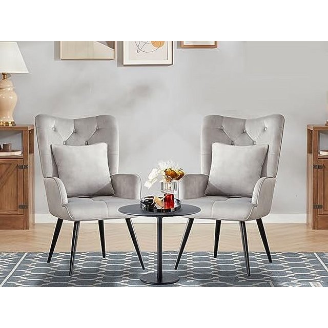 FDIGLUL PU Leather Accent Chairs Living Room Chairs Wingback Reading