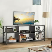xrboomlife Modern TV Stand for TV up to 65 inch Television Stands Entertainment Center with 3-Tier Open  Shelves TV Stands for Living Room Bedroom Black