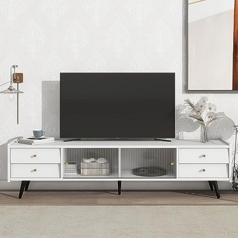xrboomlife Modern TV Stand for 75 inch TV Chic Elegant Console Table