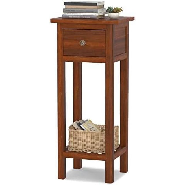 xrboomlife Narrow Side Table 31 Inch Tall End Table with Drawer and