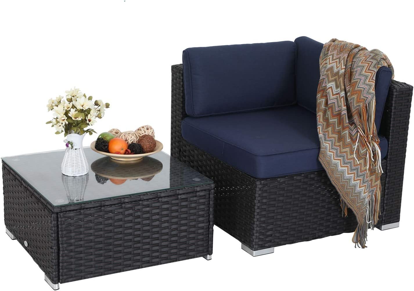 xrboomlife Outdoor Sectional Clearance 2 Piece Patio Sofa Set LowBack