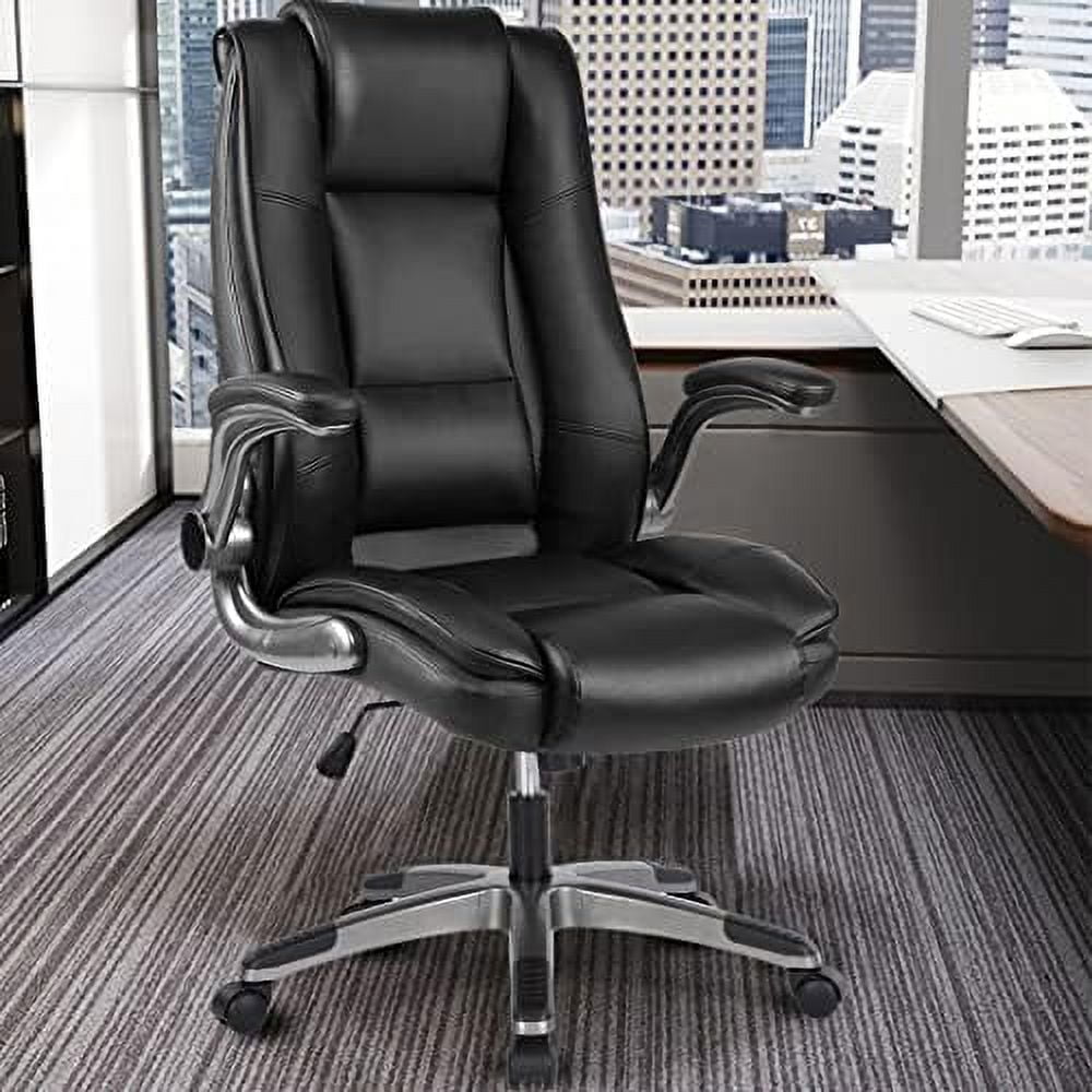 xrboomlife Pink Office Chair with Arms High Back Executive Leather Office Desk Chairs 90°120