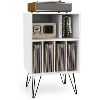 Record Player Stand with Vinyl Storage Cabinet Holds Up to 200 Albums Large  Turntable Stand with with Flip-top Record Player Table Vinyl Holder
