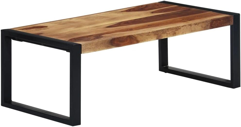 Rustic Sheesham Wood and Steel Coffee Table 43.3"x23.6"