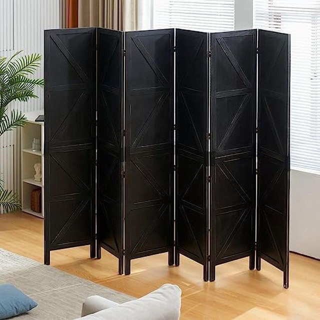 xrboomlife Room Divider 4 Panel Tall Folding Privacy Screens，Wood