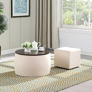 Round Wooden Ottoman
