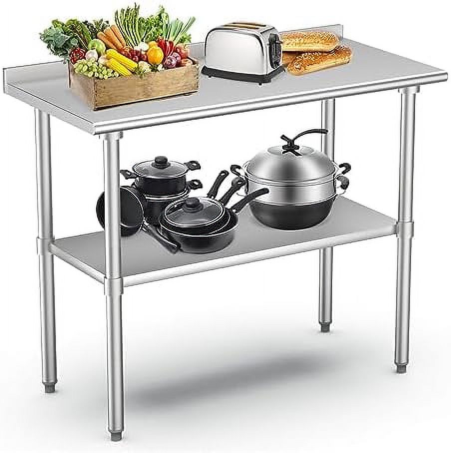 xrboomlife Stainless Steel Table 24 x 30 Inches NSF with Wheels and