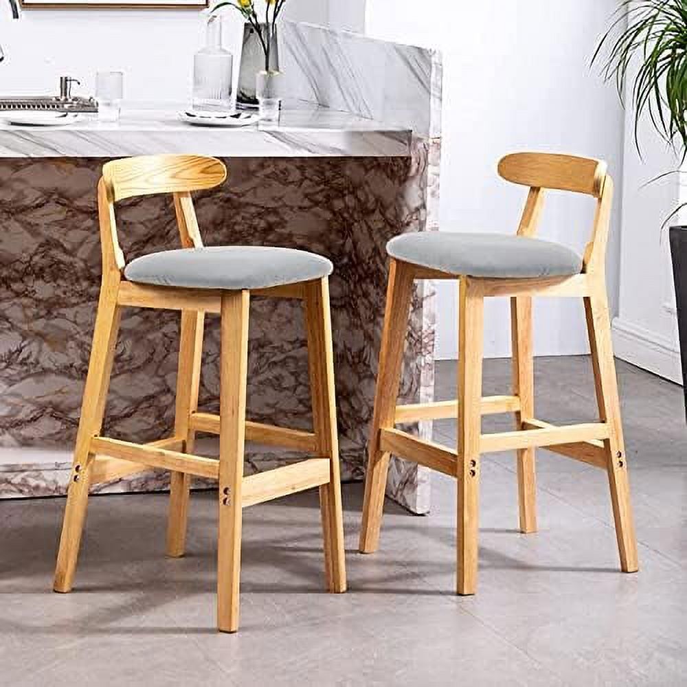 xrboomlife Stools Set of 2 Counter Height Stools Upholstered Fabric ...