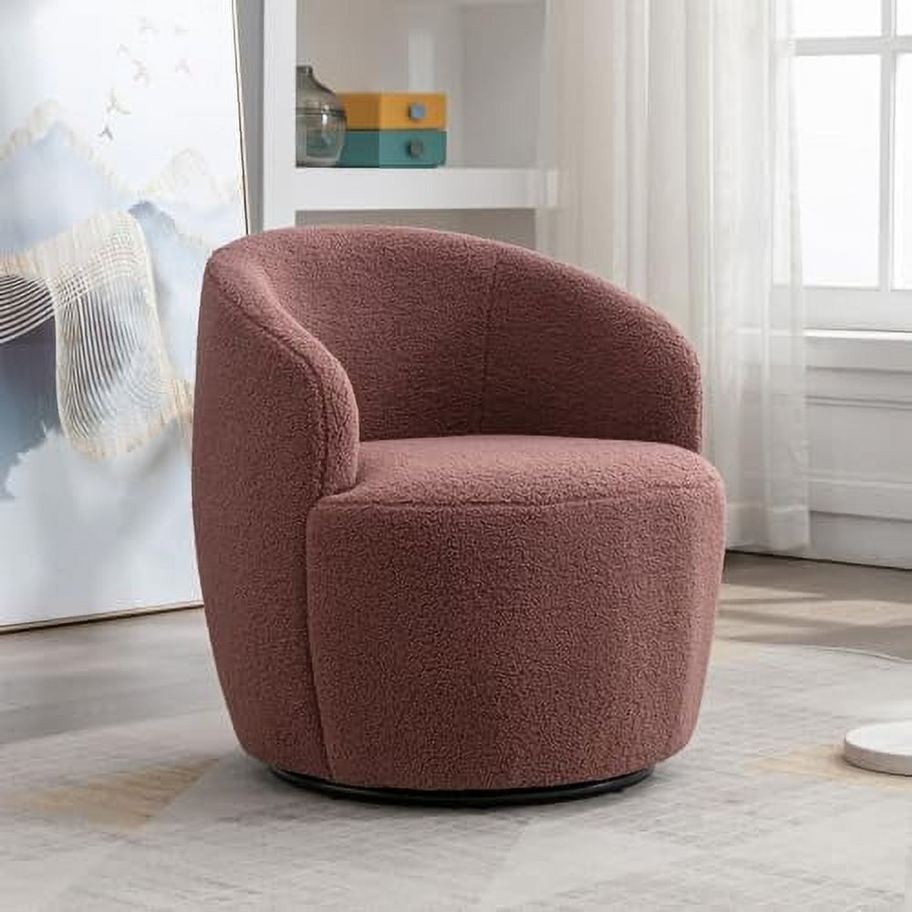 xrboomlife Swivel Barrel Chair Teddy Sherpa Upholstered Modern Round