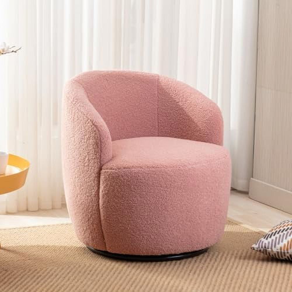 xrboomlife Swivel Barrel Chair Teddy Sherpa Upholstered Modern Round