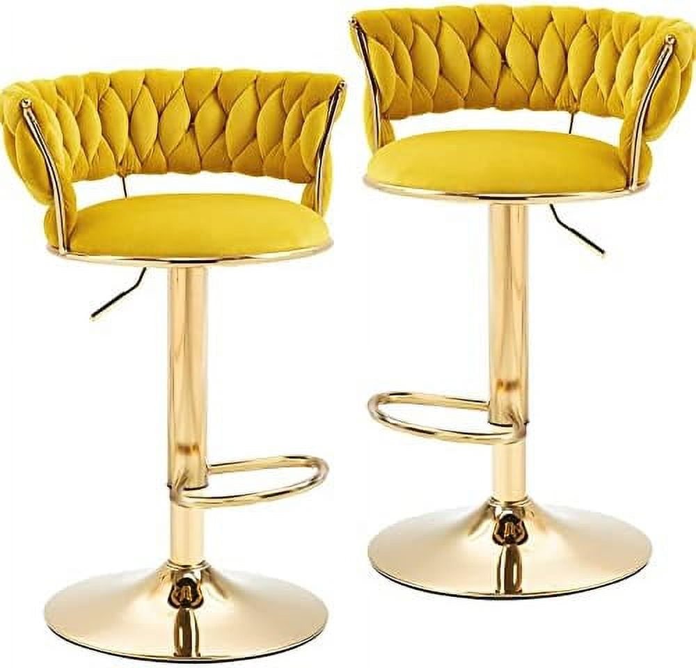 xrboomlife Swivel Velvet Stools Set of 3 Adjustable Counter Height