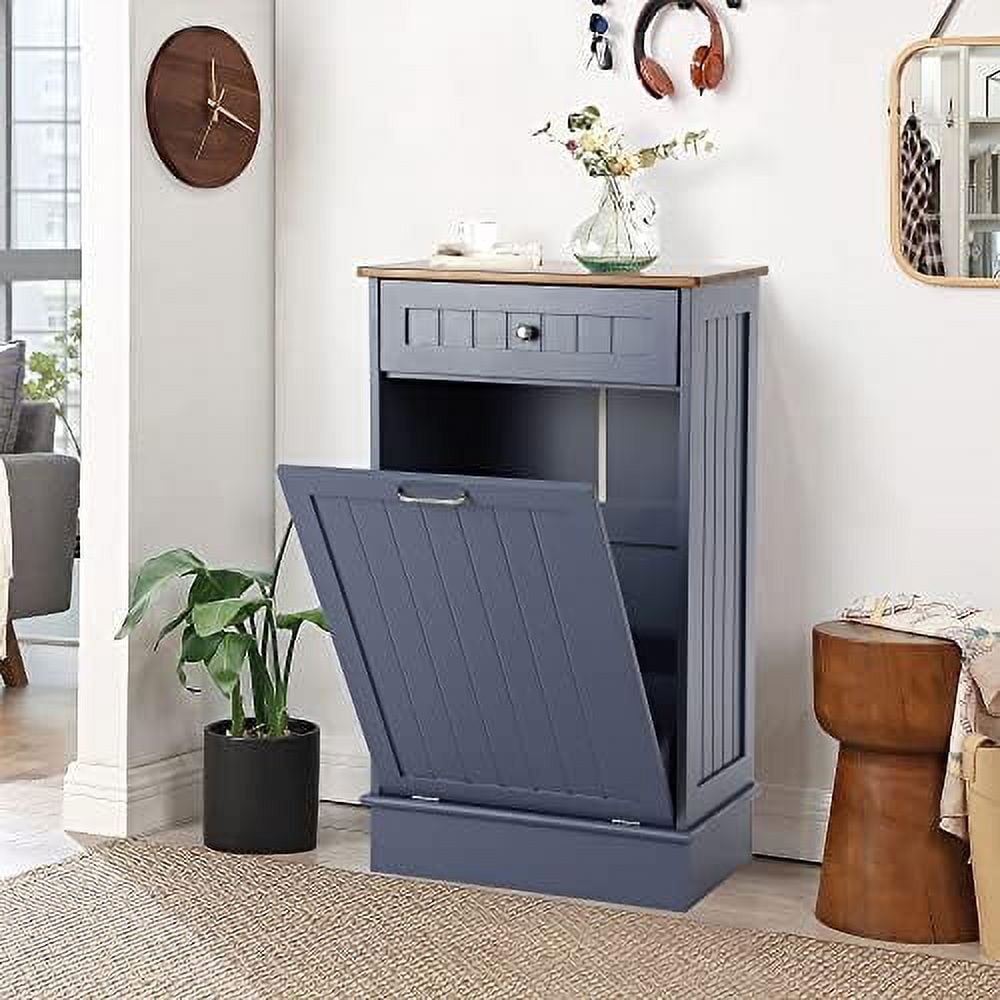 xrboomlife Tilt Out Trash Wooden Kitchen Trash Bin Holder