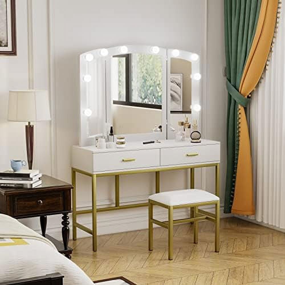 xrboomlife Vanity Makeup Vanity with Lights Makeup Table Lighted Mirror