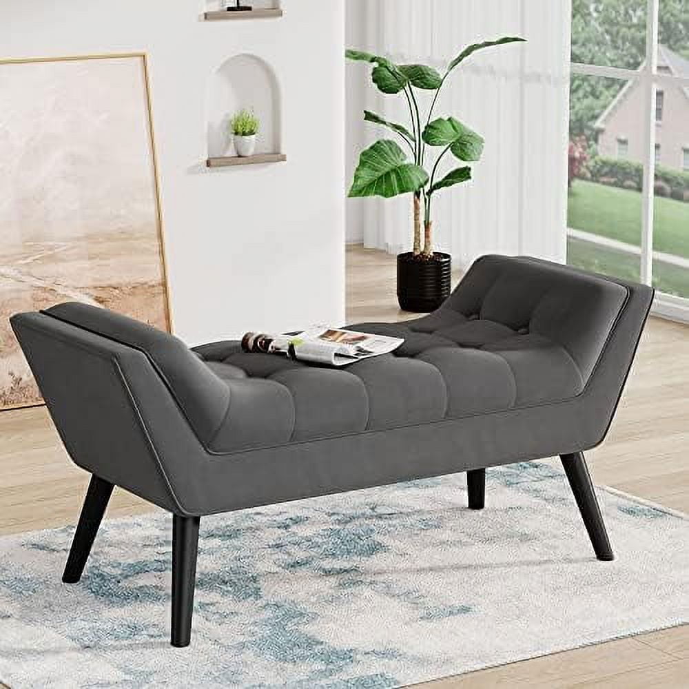 xrboomlife Velvet Bed Bench Upholstered Entryway Ottoman Bench Seat for
