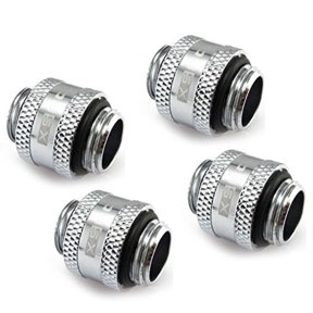 xspc g1/4" male to male rotary fitting, chrome, 4-pack