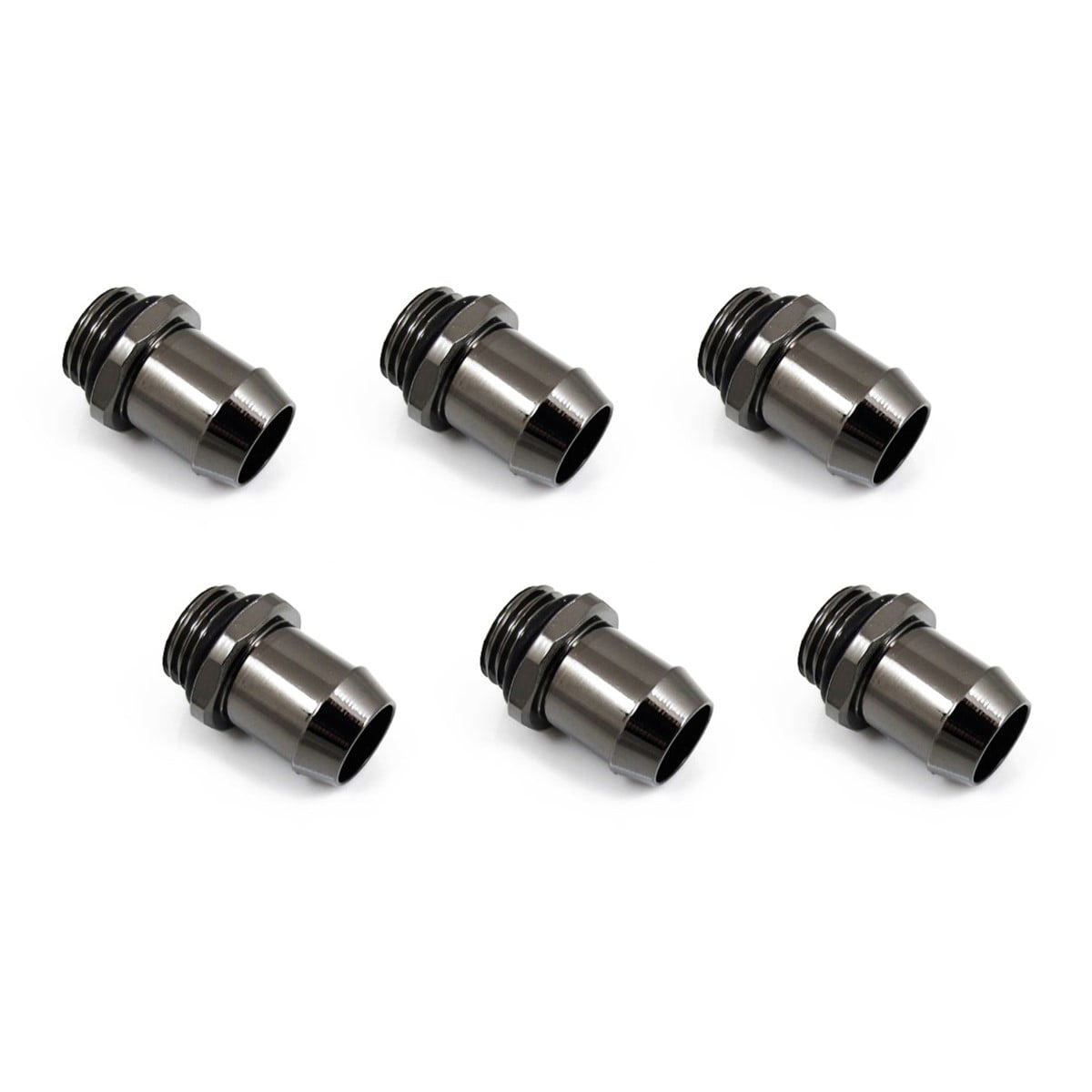 XSPC G1/4 To 3/8 Barb Fittings For Soft Tubing - Black Chrome (4-Pack)