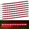 thumbnail image 1 of xt auto 8pcs 12v super bright 30cm 15 led flexible waterproof led strip light for car interior & exterior decoration drl day running light or boat bus garden, 1 of 5
