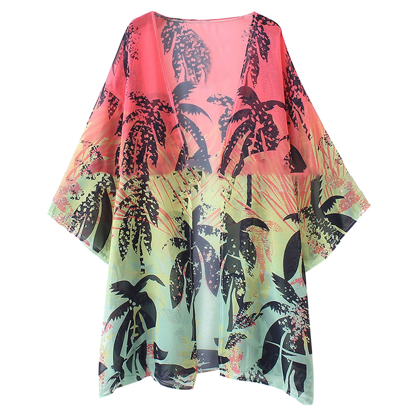 xuapaodt Women's swim coverupWomen Summer Long Flowy Kimono Cardigans